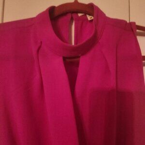 Sexy HOT PINK blouse-neck choker style